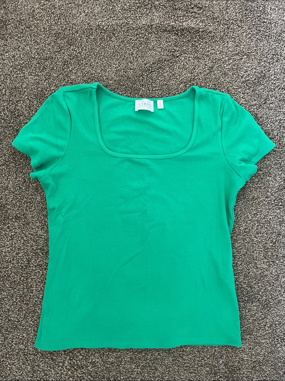 Cyrus Short Sleeve Scoop Neck Tee in Bright Green